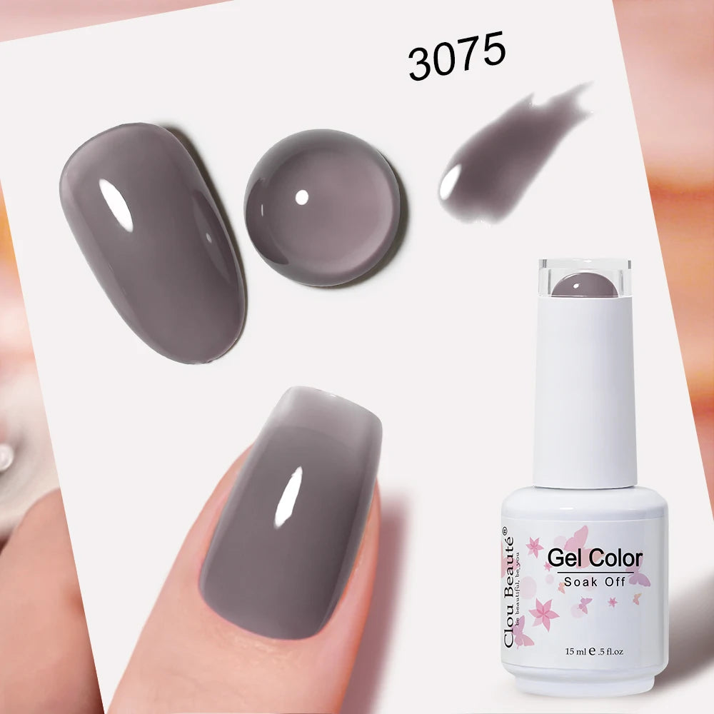 Clou Beaute Transparent French HEMA TPO FREE Gel Nail Polish Translucent Rubby Red Nude Pink Milky White Varnish Color Nail Art